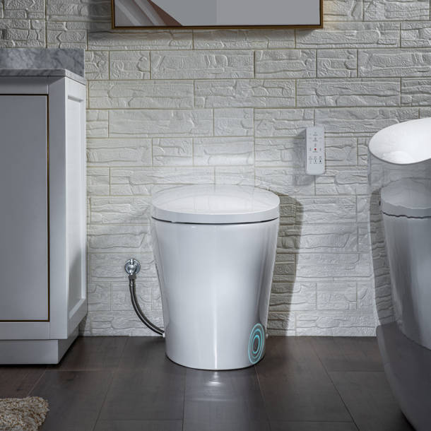 WoodBridge 1.6 GPF Elongated Comfort Height Floor Mounted Bidet Toilet